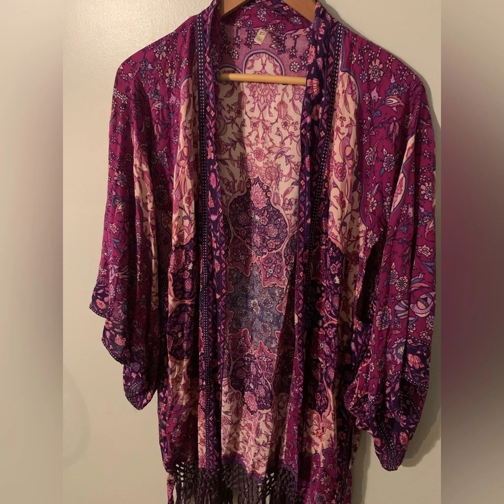 Spell and the Gypsy collective kiss the sky robe purple short kimono - Picture 3 of 7